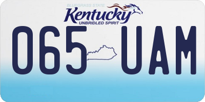 KY license plate 065UAM