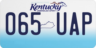 KY license plate 065UAP