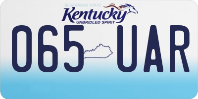 KY license plate 065UAR