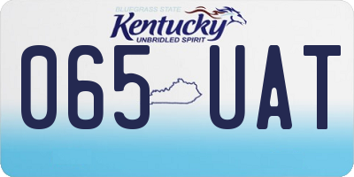 KY license plate 065UAT