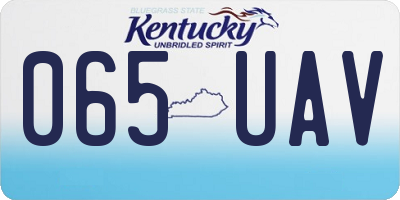 KY license plate 065UAV