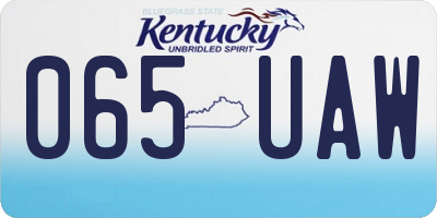 KY license plate 065UAW
