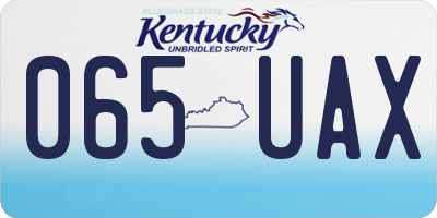 KY license plate 065UAX