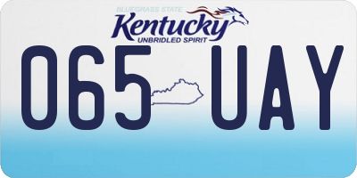 KY license plate 065UAY