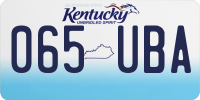 KY license plate 065UBA