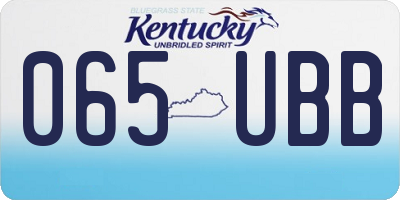 KY license plate 065UBB