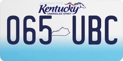 KY license plate 065UBC
