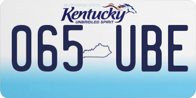 KY license plate 065UBE