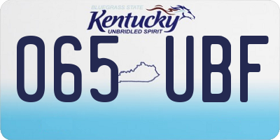 KY license plate 065UBF