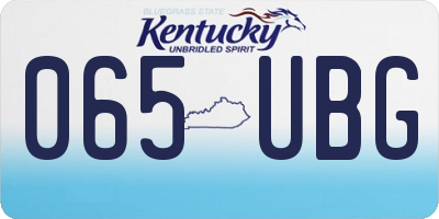 KY license plate 065UBG