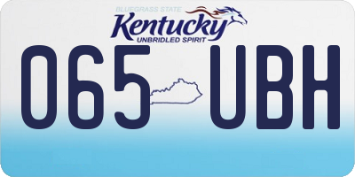 KY license plate 065UBH