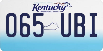 KY license plate 065UBI