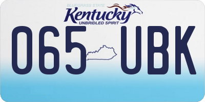 KY license plate 065UBK