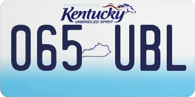 KY license plate 065UBL