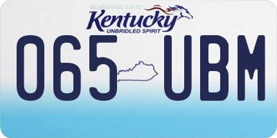 KY license plate 065UBM