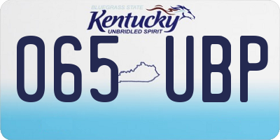 KY license plate 065UBP