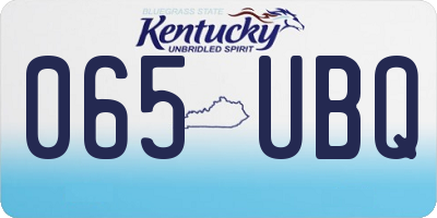 KY license plate 065UBQ