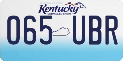 KY license plate 065UBR