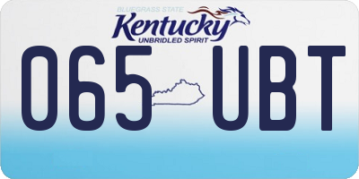 KY license plate 065UBT
