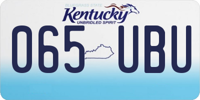 KY license plate 065UBU