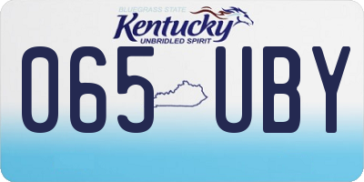 KY license plate 065UBY