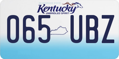 KY license plate 065UBZ