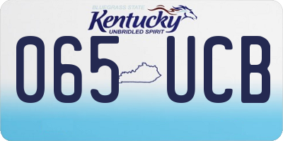 KY license plate 065UCB