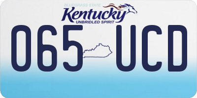 KY license plate 065UCD