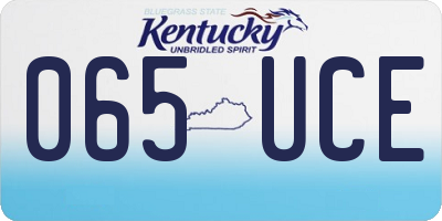 KY license plate 065UCE
