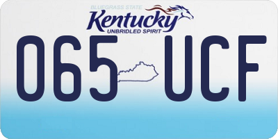 KY license plate 065UCF