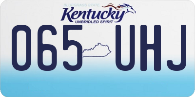 KY license plate 065UHJ
