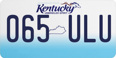 KY license plate 065ULU
