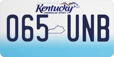 KY license plate 065UNB