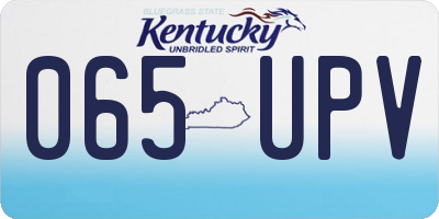KY license plate 065UPV