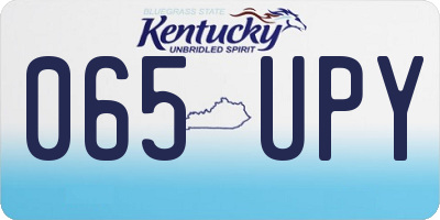 KY license plate 065UPY