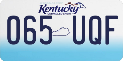KY license plate 065UQF