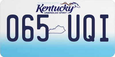 KY license plate 065UQI