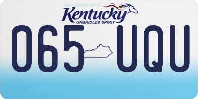 KY license plate 065UQU