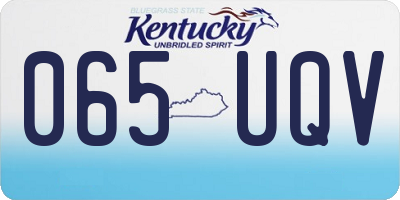 KY license plate 065UQV
