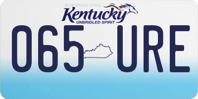 KY license plate 065URE