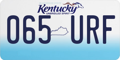 KY license plate 065URF