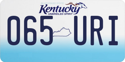 KY license plate 065URI