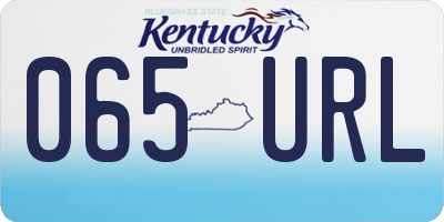 KY license plate 065URL