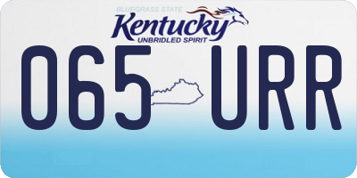 KY license plate 065URR