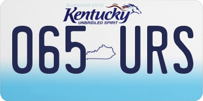 KY license plate 065URS