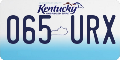 KY license plate 065URX