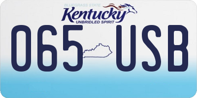 KY license plate 065USB