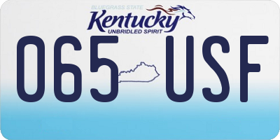 KY license plate 065USF