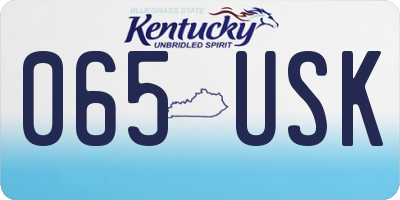KY license plate 065USK