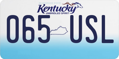 KY license plate 065USL